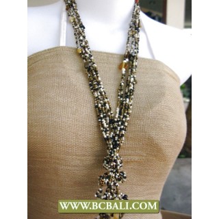 Cute Style Beads Wrap Long Necklace Fashion